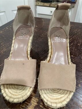Vince Camuto Nude/Tan Espadrille Wedge Sandals